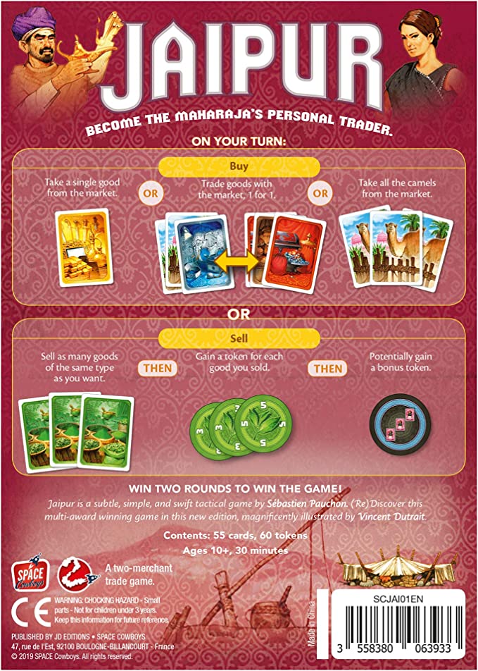 Jaipur – The Ultimate Two-Player Trading Game! Jaipur Board Game For Teens And Adults.
