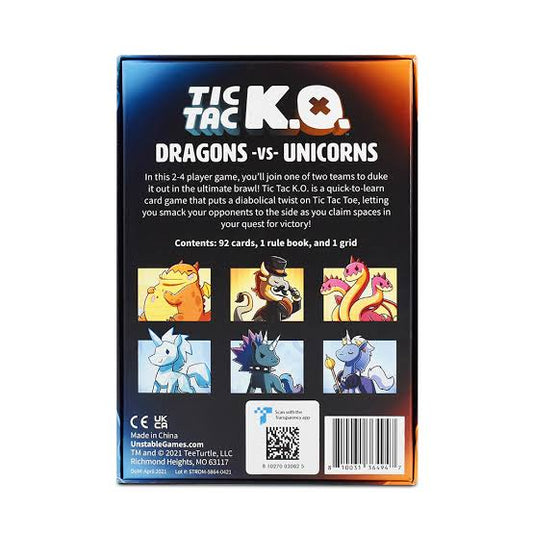 Tic Tac KO: Dragon vs Unicorns – Magical Strategy Card Game | Best Quality Game